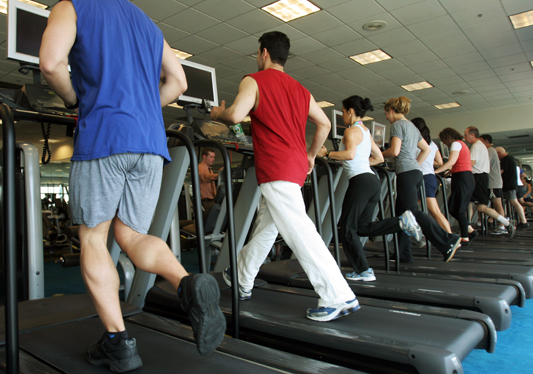 January - fitness clubs are crowded with people