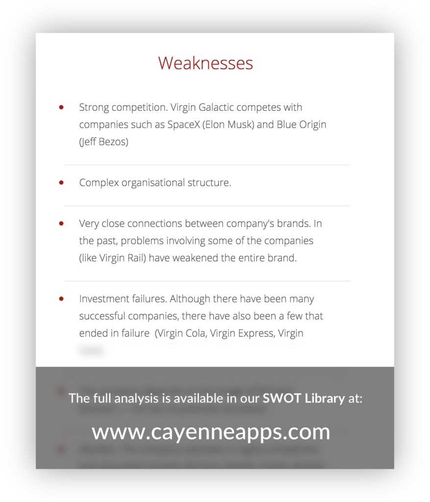 Virgin Group Swot Analysis - Weaknesses