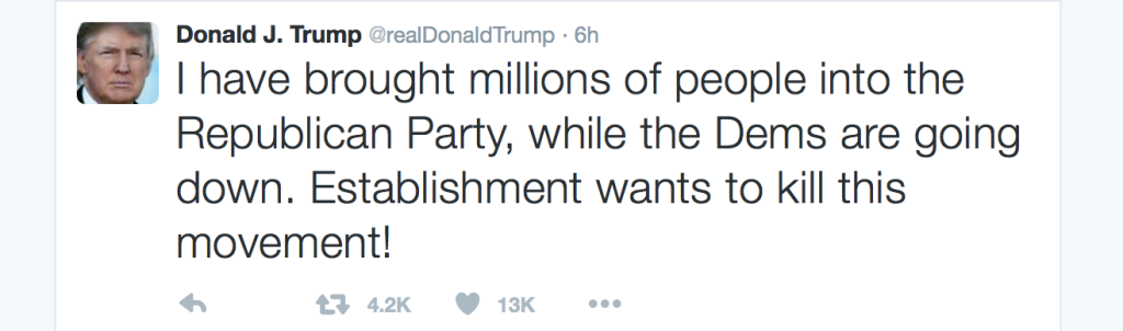 Donald Trump about G.O.P establishment